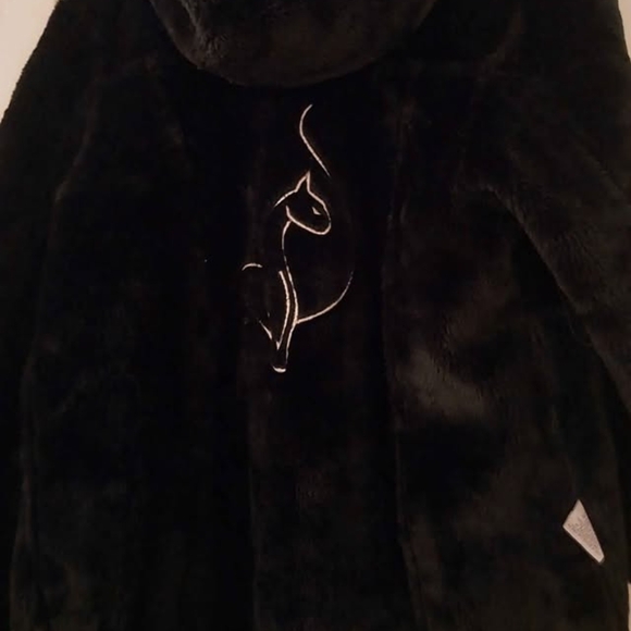 Beautiful Black Baby Phat Shearling Maxi Length Coat. Size: Small - Picture 2 of 5